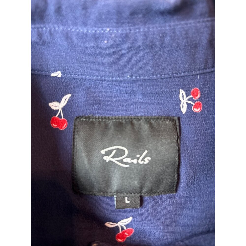 Rails Womens Cherry Print Button-Down Blouse Size… - image 7